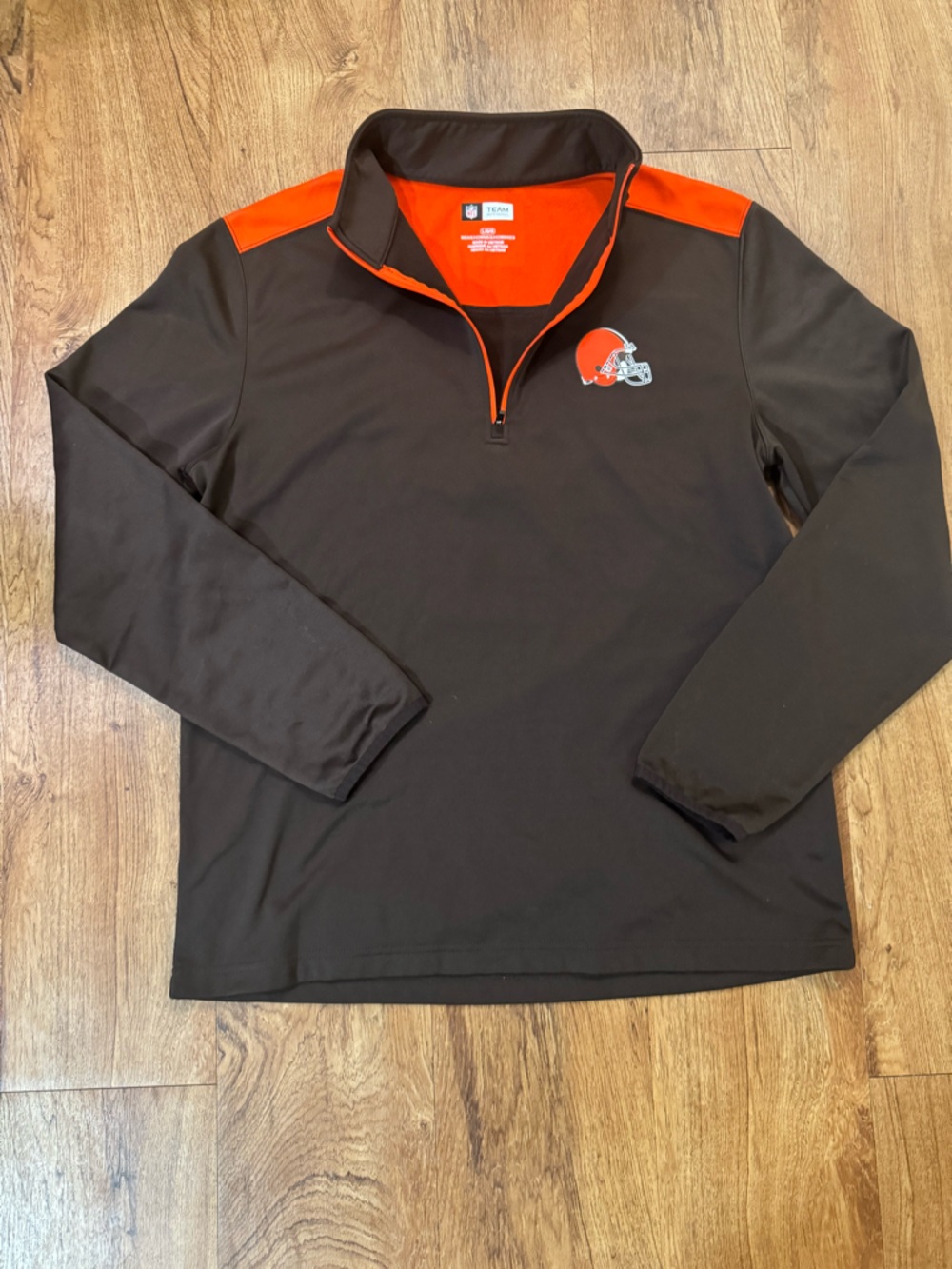 Men's NFL Apparel Size Large L Cleveland Browns Quarter-Zip Jacket Shirt Top